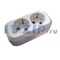 Розетка электрическая 2ОП (двухместная)