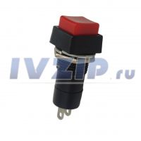 Выключатель кнопочный красная ВКЛ-ВЫКЛ 2 контакта 250В 3А без фиксации KN081