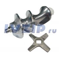 Шнек для мясорубки Zelmer, Bosch (в сборе втулка + нож) 12019443/12000133