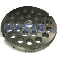 Решетка для профессиональной мясорубки (cистема Enterprise, нерж., &Oslash;=69.1мм, d_внутр.=9.8мм, отв.=8мм, h=7.8...8.1мм) TJ12–12.008