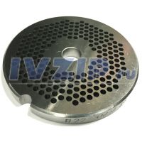 Решетка для профессиональной мясорубки (cистема Enterprise, нерж., &Oslash;=82.1мм, d_внутр.=10.8мм, отв.=3мм, h=8.8...9.1мм) TJ22–22.003