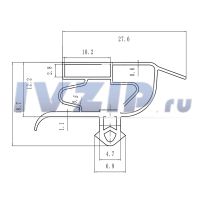 Уплотнитель  м/о  холодильника  Indesit 570х655mm / 525865 ( с креплением в паз )