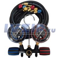 Коллектор 2х вентельный MOREHA (R-407,404,22,134a, шланги) 21355