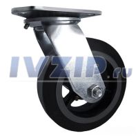 Колесо поворотное SCd 55 б/г черн. рез. (6) (125мм, нагрузка 160кг, обод чугун, межосевой размер 73×85мм, платформа 100×115мм)