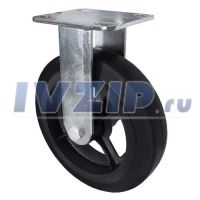 Колесо неповоротное FCd 63 б/г черн. рез. (6) (150мм, нагрузка 230кг, обод чугун, межосевой размер 73×85мм, платформа 100×115мм)