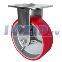 Колесо неповоротное FCp 63 б/г полиуретан (6) (150мм, нагрузка 360кг, обод чугун, межосевой размер 73×85мм, платформа 100×115мм)